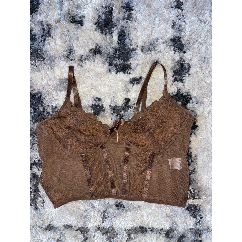 Brown lace corset top